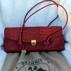 Brahmin Dayan Red Satchel